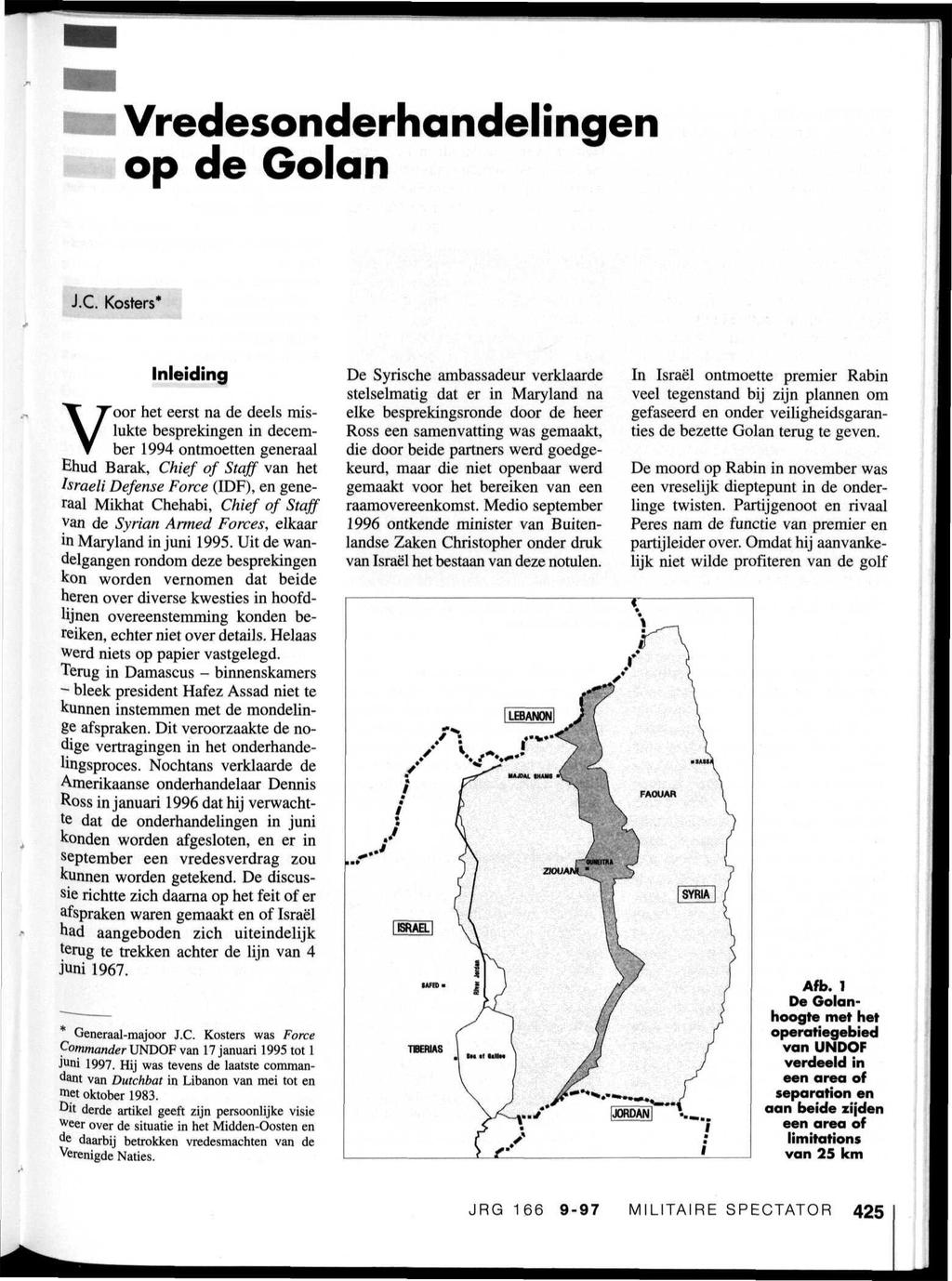 Vredesonderhandelingen op de Golan J.C.