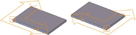Wanneer u het pijlsymbool niet kunt zien omdat deze zich achter onderdelen bevindt, druk dan op Ctrl + 2 om de weergave van de onderdelen doorzichtig te maken.