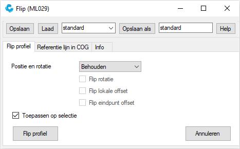 Macro CS_Flip (ML029) U kunt ook macro CS_Flip (ML029) gebruiken om de richting van de gespiegelde kolom te wijzigen zodat deze weer over kolom eigenschappen beschikt. Om de macro uit te voeren: 1.