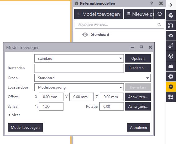 1.25Referentiemodellen gebruiken Een referentiemodel is een bestand dat dient als hulpmiddel (referentie) om profielen te kunnen modelleren in een Tekla Structures-model.