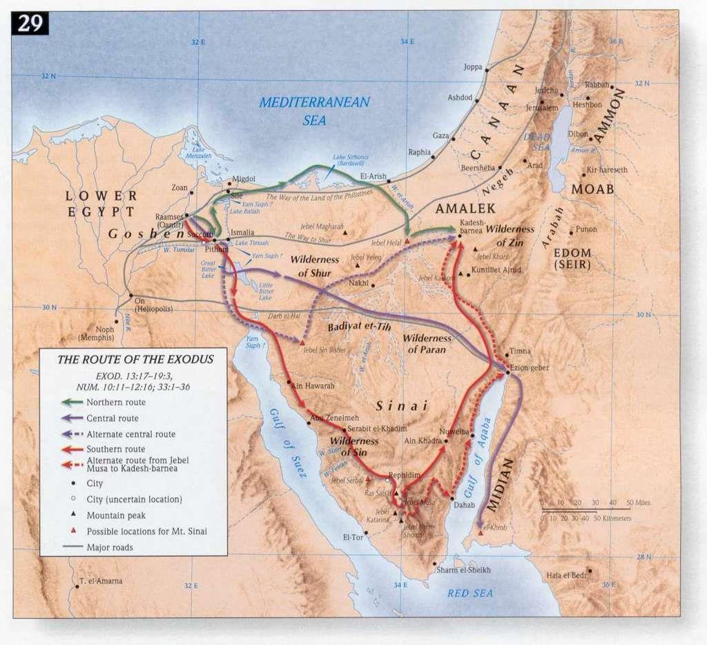 Logisch Allen karavaanroutes Allen plaatsen de doortocht door de Rode zee bij de Bittere meren.