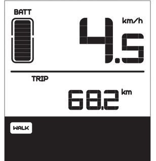 6.4.5 Trapondersteuning Uw Pedelec heeft een fietsondersteuning die uw fiets voortbeweegt aan een snelheid van 6 km/u zonder dat u hoeft te trappen.