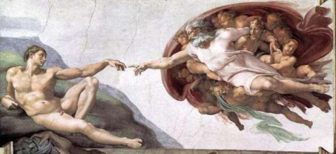 PINKSTEREN: kies dan het leven Ooit heeft Michelangelo in de Sixtijnse kapel de scheppende hunker van God uitgebeeld als een respectvolle aanraking van Adam, de mens.