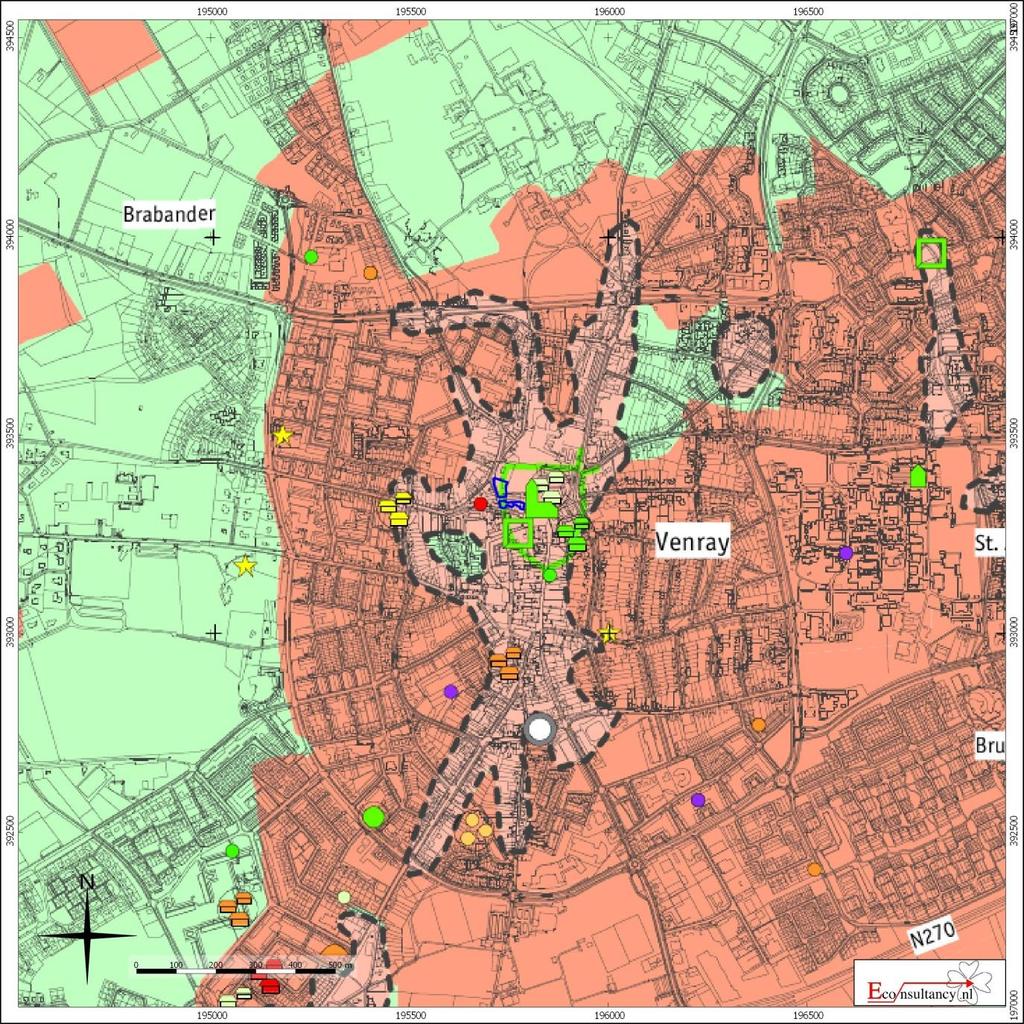 Afbeelding 6: Situering van het plangebied binnen de Archeologische Verwachtingskaart Landbouwers gemeente Venray Mgr.