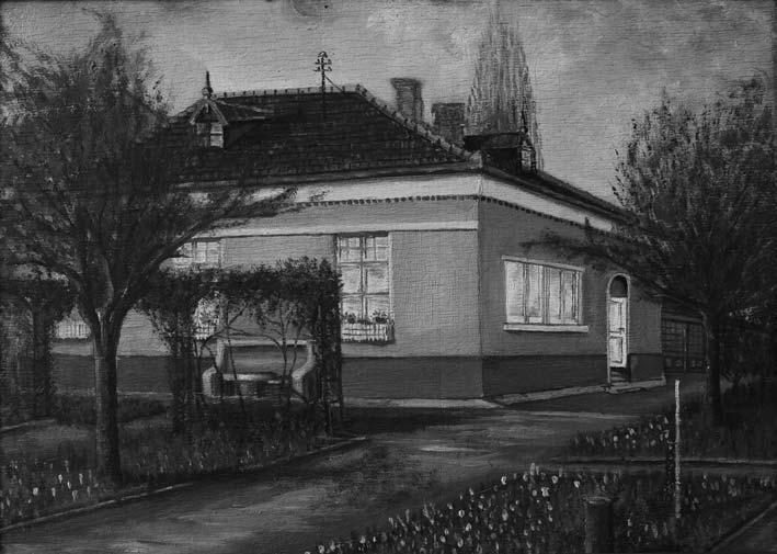 Het huis op het adres Thökölyút 62, met aan de achterzijde nog net