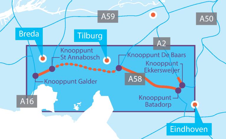 2. INNOVA58 De A58 tussen Breda en Eindhoven is de duurste file van Nederland en staat nummer 1 op de filelijst van verladersorganisaties EVO, Transport en Logistiek Nederland (TLN) en