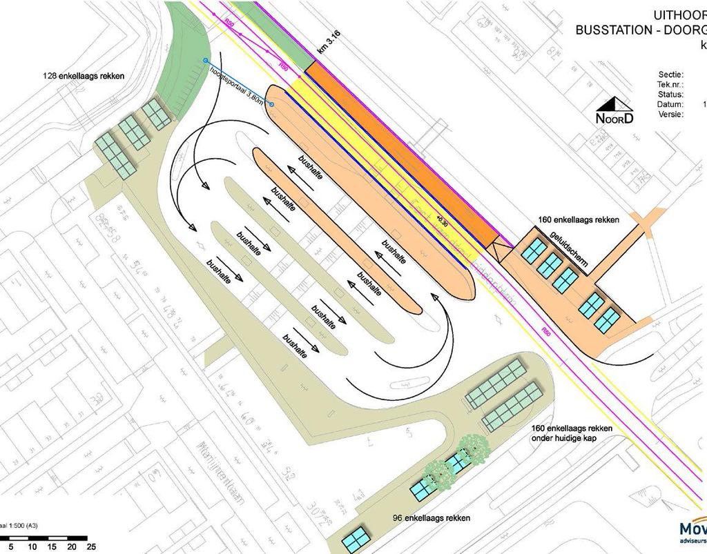 Figuur 2.1: mogelijk ontwerp eindpunt van de tram op busstation Uithoorn Het busstation is nu al een belangrijk opstappunt.