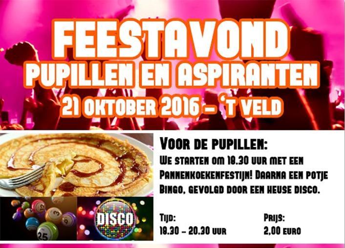 Evenementencommissie Pannenkoekenfestijn Hallo allemaal, Aanstaande vrijdag 21 oktober hebben we het Pannenkoekenfestijn voor alle pupillen in ons clubhuis. Dat wordt smikkelen en smullen!