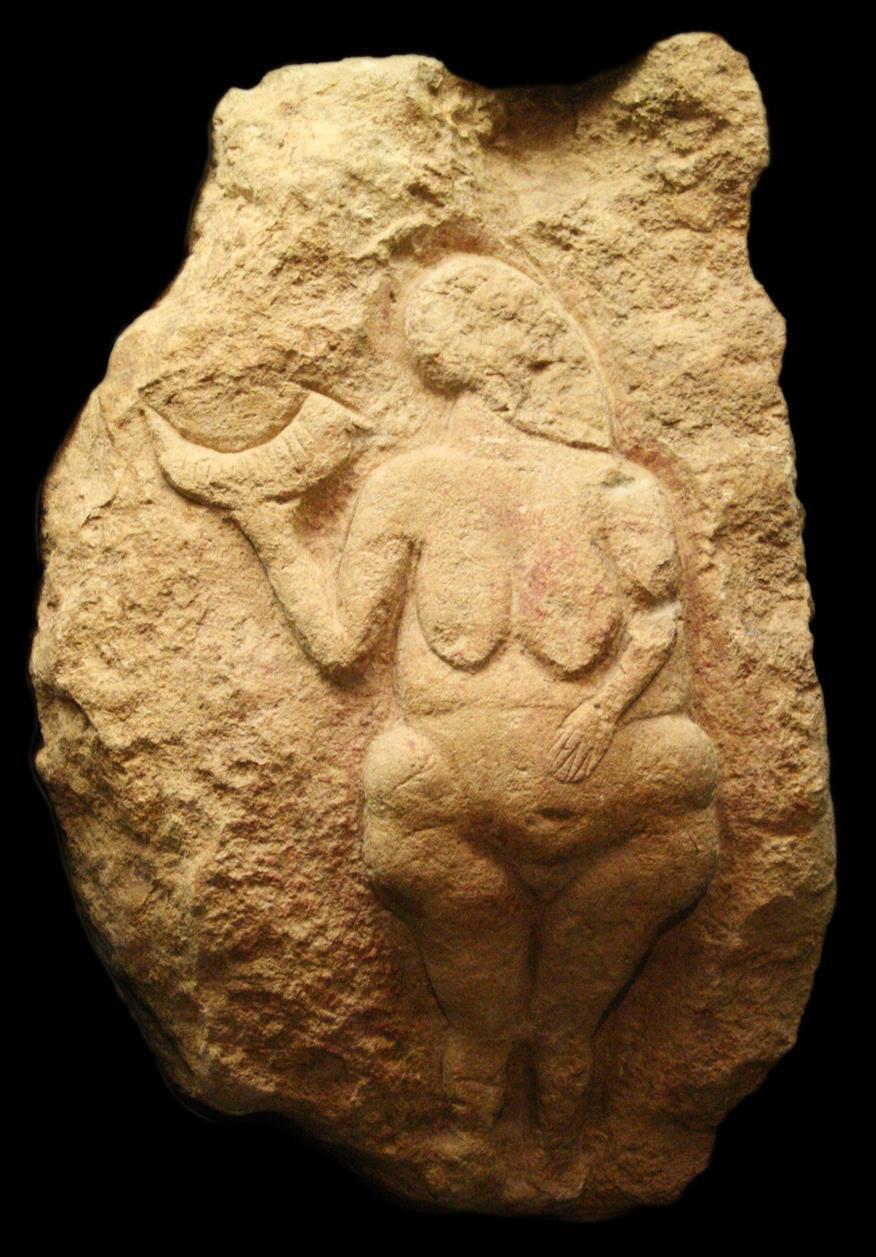 Venus van Laussel Cultuur Nomaden Vruchtbaarheidscultus 1880 Dit is de zogenaamde 'Venus van Laussel', een ongeveer 20.