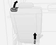 9 Waarschuwing Stoelen nooit tijdens het rijden verstellen, omdat ze ongecontroleerd kunnen bewegen. Stoelen neerklappen De bagageruimte kan worden vergroot door de achterstoelen neer te klappen.