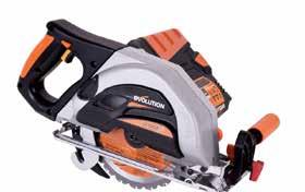 EVOLUTION POWER TOOLS OUTRAGE 430 00 Evolution OUTRAGE 185mm TCT Multipurpose 36v Li-Ion Circular Saw Utilising a 36v Li-Ion battery and featuring Evolution s innovative RAGE technology, the OUTRAGE