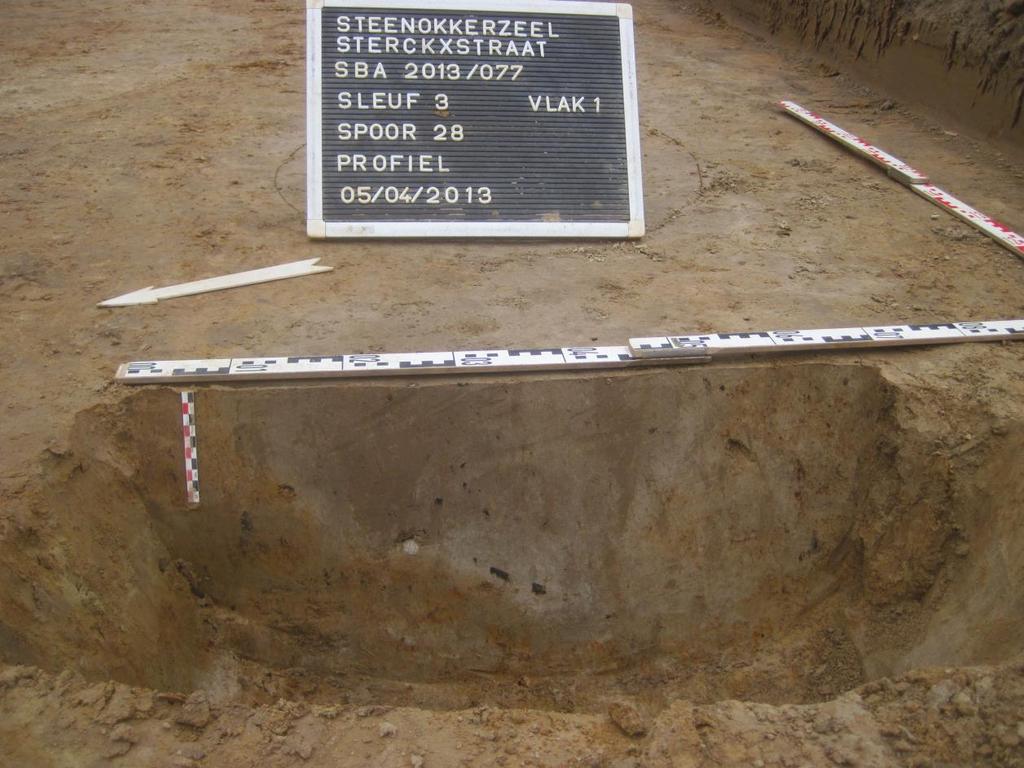 aflijning is meestal redelijk diffuus. Gelet op de aangetroffen vondsten is S28 te dateren in de ijzertijd (fig. 4.