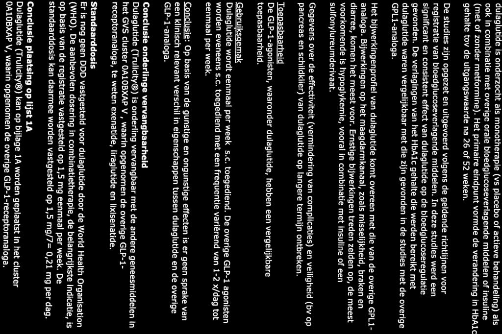 significant en consistent effect van dulaglutide op de bloedglucoseregulatie (met of zonder metformine).