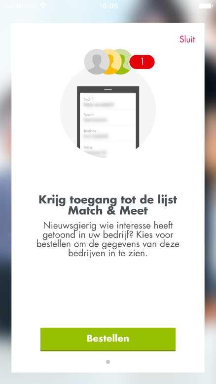 Zowel iedere bezoekers, als exposant kan bij match & meet aangeven in welke branche ze werkzaam zijn.