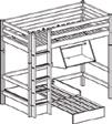 Classic Casa hoogslaper met geïntegreerde slaapmodule en click-on bureau. Rechte ladder. Matras is niet inbegrepen.