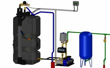 Optioneel kan de regenwatertank ook uitgerust worden met een druksensor zodat ook het actuele waterpeil weergegeven kan worden door de GEP Hybride besturing.