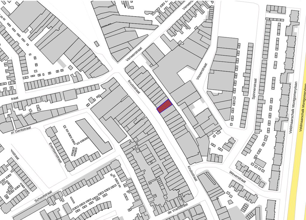 LOCATIEAANDUIDING BEREIKBAARHEID De Kruisstraat is vanuit Eindhoven-Noord en het stadscentrum goed bereikbaar via de hoofdradiaal Veldm. Montgomerylaan.