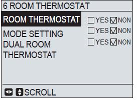 Als u een externe kamerthermostaat hebt aangesloten 230 V! ga naar onderstaande parameter om thermostaat toe te wijzen.