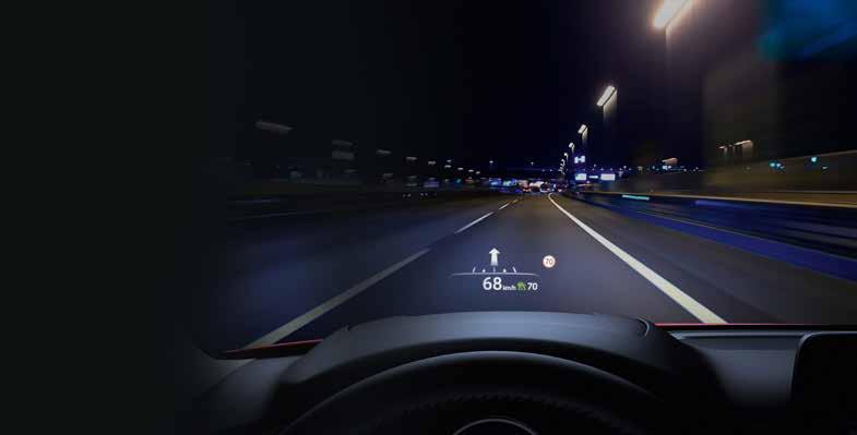 DE BESTUURDER ALS UITGANGSPUNT Het head-up display maar ook de uitgebreid verstelbare stoelen en het