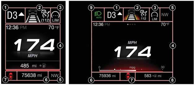 KENNISMAKING MET HET INSTRUMENTENPANEEL DISPLAY BESCHRIJVING Het voertuig kan uitgerust zijn met een 3,5" of 7" TFT Display.