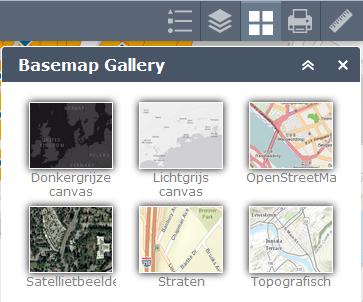 15 Basemap Gallery Wisselen van ondergrond kan eenvoudig bij de Basemap
