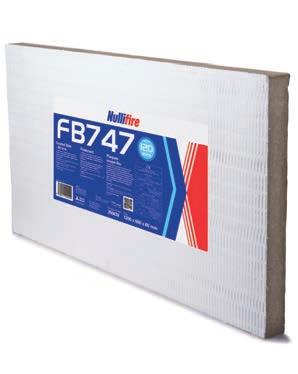 Doorvoeren metalen buizen/kabelgoten/kabels FB747 Fireboard Productinformatie FB747 Fireboard is een brandwerend behandelde steenwolplaat met een hoge weerstand tegen mechanische belasting.