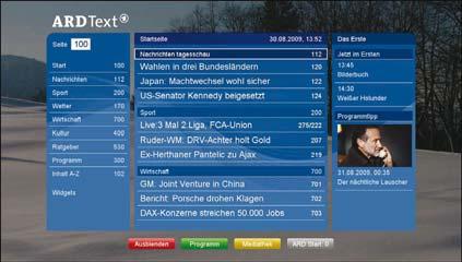 MediaText dient voor het gebruik van de volgende teletekst/videotekstgeneratie op basis van HbbTV.