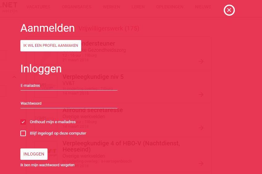 Inloggen Om in te loggen in het cms doet u het volgende: Ga naar https://www.brabantzorg.net/ Klik in de rechter bovenhoek op de knop Aanmelden. Er verschijnt een Login-pagina.