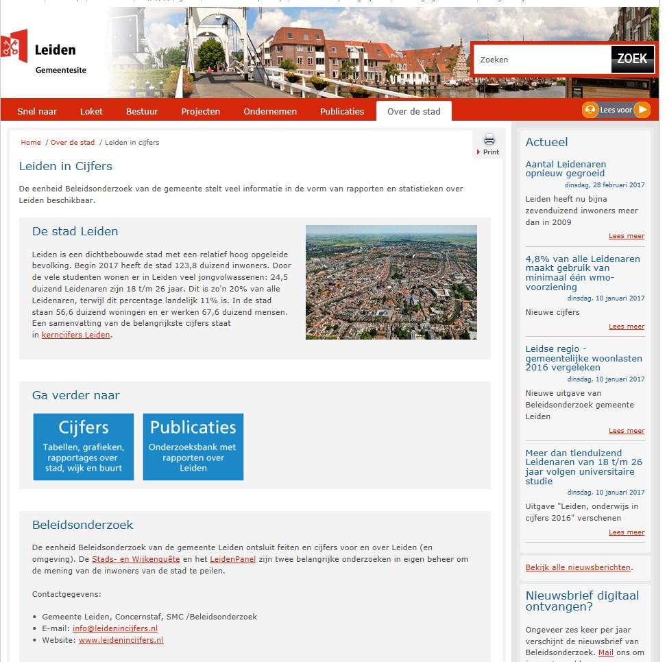Onderzoeksbank van de gemeente Leiden De gemeente Leiden heeft een onderzoeksbank met meer dan 1.000 onderzoeken.