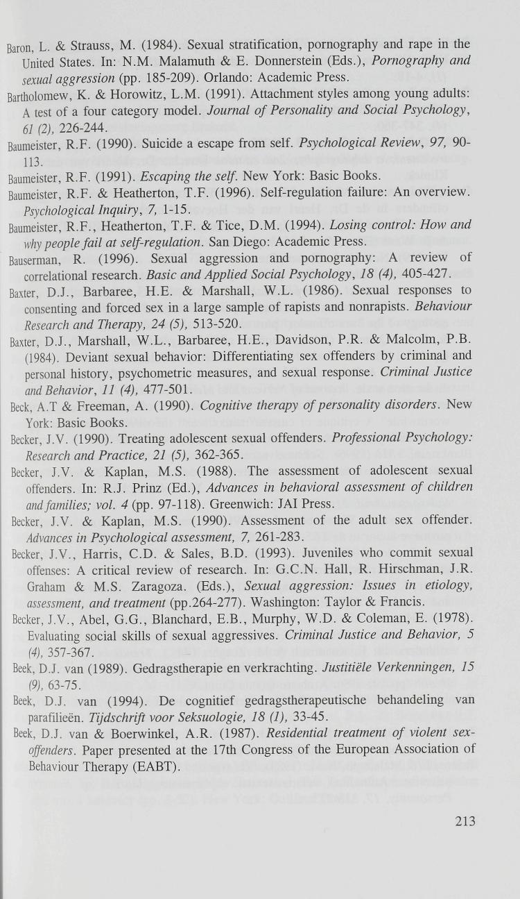 Baron, L. & Strauss, M. (1984). Sexual stratification, pornography and rape in the United States. In: N.M. Malamuth & E. Donnerstein (Eds.), Pornography and sexual aggression (pp. 185-209).