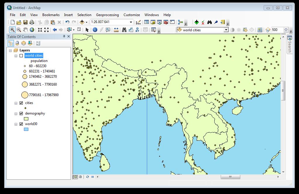 5.3.4 Een selectie opslaan als een shapefile of Layer File Zodra je een selectie hebt gemaakt die je wilt behouden is de volgende stap het creëren van een laag of een shapefile van de geselecteerde