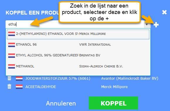 Koppel zo per niveau alle voor dat niveau relevante producten.