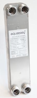 Aqua Easy platenwisselaars dubbelwandig Uitgevoerd in RVS 316, in uitvoering koper gesoldeerd of geschroefd. Lage onderhoudskosten doordat er geen bewegende onderdelen/pakking toegepast worden.