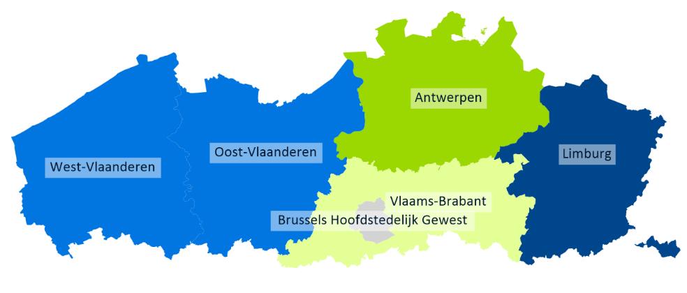 Responsgraad 2016 per provincie http://bevolkingsonderzoek.