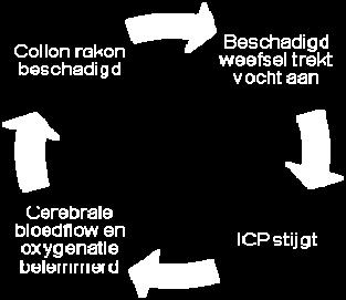 autoregulatie - Gestoorde membraan- en mitochondriële functies Hersenoedeem is een gevolg van de primaire schade aan de cellen en kan secundaire schade als gevolg hebben.