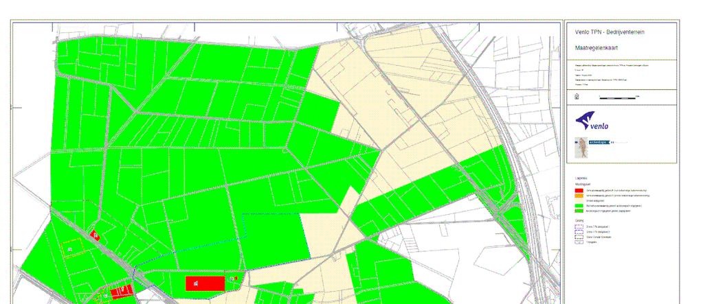 Afbeelding 25.Maatregelenkaart Trade Port Noord Voor gebieden B, F en D geldt echter dat dit behoudenswaardige gebieden zijn; in principe geldt dat deze zones ongemoeid moeten blijven.