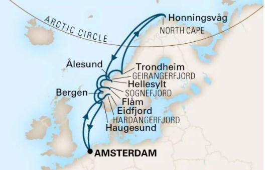 Hellesylt, Noorwegen Cruisen door Geirangerfjord 08:00 17:00 18 juli 2019 Flam, Noorwegen 08:00 18:00 19 juli 2019 Haugesund, Noorwegen 08:00 17:00 20 juli 2019 Cruisen Zee Bus Optie AI 21 juli 2019