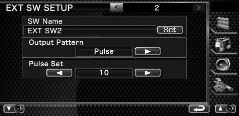 Voer de EXT SW-instelling uit Stel EXT SW Control (EXT SW) in De instelmethode is dezelfde als die voor "EXT SW". Stelt de naam van het externe apparaat in.