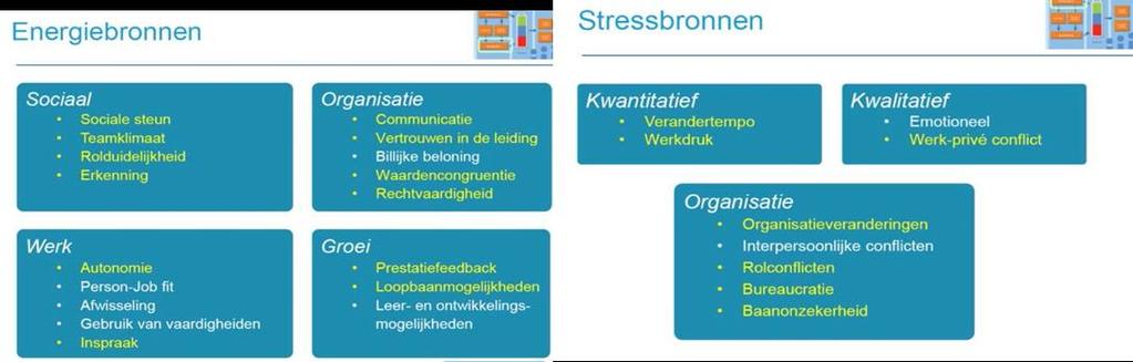 De combinatie van stressbronnen en energiebronnen bepaalt de mate van energie die de medewerker uit zijn of haar werk haalt, aldus Schaufeli.