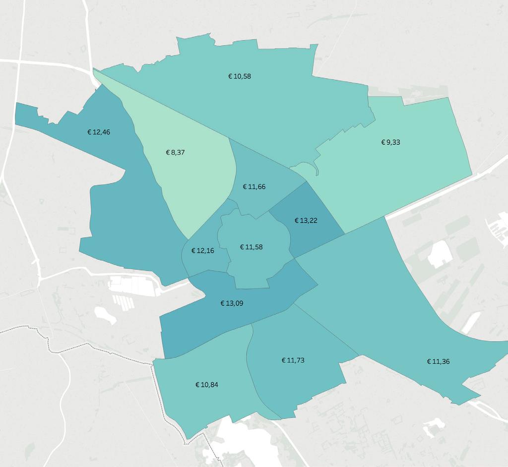 10 Huurtransacties H1 2018 GRONINGEN Met name de stad Groningen zorgt ervoor dat de gemiddelde huurprijs per m 2 in de provincie relatief hoog ligt.