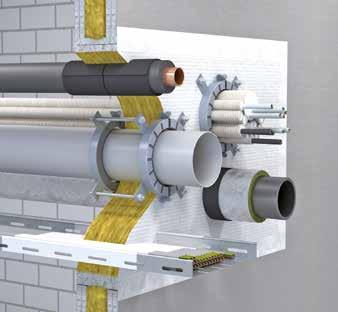 Flamro Multi Combischot (EI 30,60,90,120) Algemeen Ruime sparingen > dan 40 mm worden dichtgezet met een enkele of dubbeleflamro BS-D plaat.