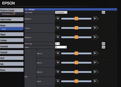 Een netwerkcomputer bedienen vi een webbrowser het pictogrm dt overeenkomst met de projectorfunctie die u f Selecteer wilt bedienen.