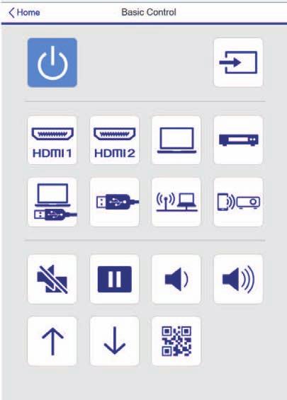 projectormenu te selecteren, kiest u g Om Gevnceerd in het scherm Epson Web Control.