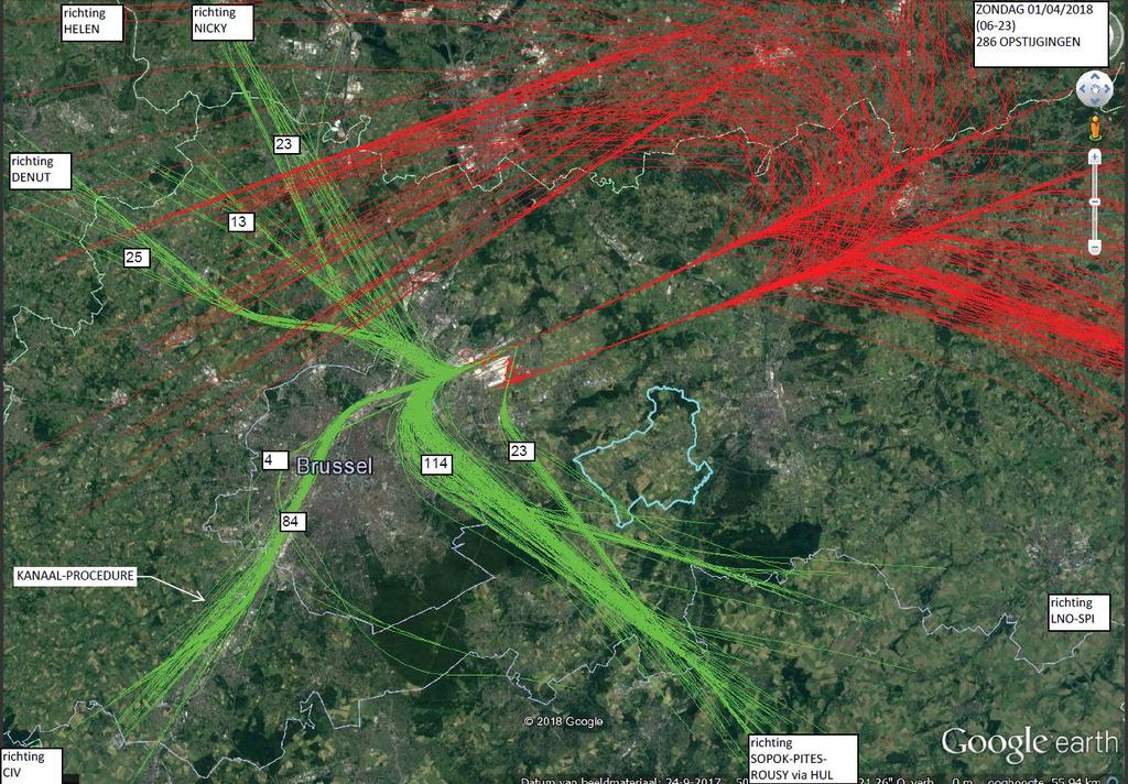 opsprs WEEKENDDAGEN DE REGEL = PRS DAG WEEKEND (06-23) ARR 25R/L DEP 25R of 25R/19 tijdens DALUREN (zat 16-23 en zon 06-16) OPSTIJGINGEN baan 25R CENTRALE bocht en KORTE bocht LINKS op 1700 voet