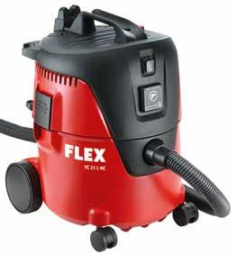 www.flex-tools.com Stofzuiger VC 21 L MC 1250 Watt Max. volumestroom 3600 l/min Max. onderdruk 21000 Pa Filteropp.