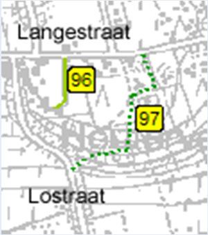 Langestraat (huisnr) Traceerbaar: ja Toegankelijk: ja Toestand weg: Onverhard aan kant Lostraat, aardeweg Gaat over in