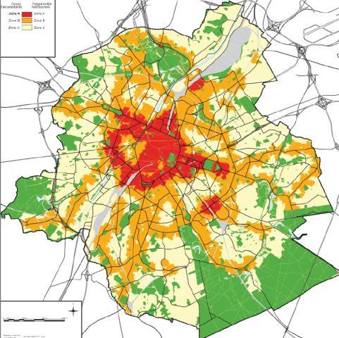 Privéparkeren Aanbod aanpassen aan de context: Brussel (GSV) Huisvesting Minimum 1 plaats/woning