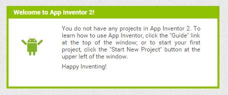 Eerste stap: Setting Up App Inventor; op deze pagina worden de opties beschreven. De eerste optie is de mooiste, de makkelijkste.