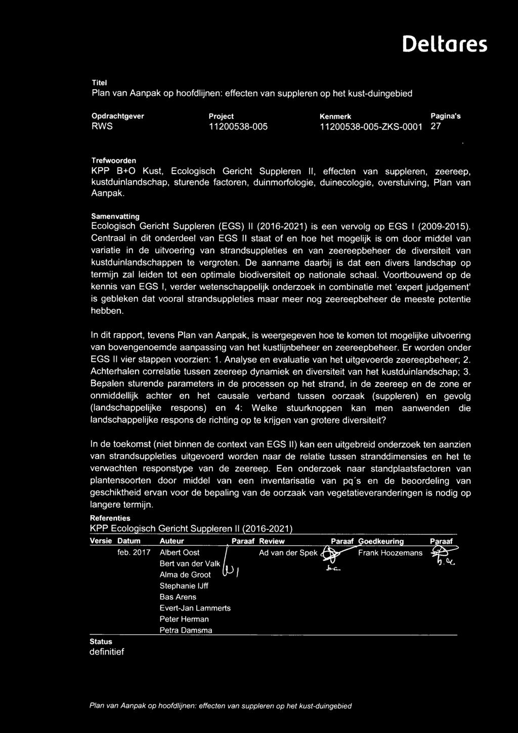 Samenvatting Ecologisch Gericht Suppleren (EGS) II (2016-2021) is een vervolg op EGS I (2009-2015).