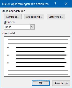 3 ALINEA OPMAAK - OPSOMMINGSTEKENS EN NUMMERING De opmaak voor opsommingstekens of nummering kan geactiveerd worden voordat er getypt wordt, maar kan ook achteraf aangegeven worden.